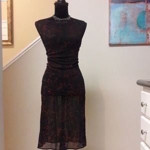 Vivienne Tam/ Sheer/ Floral/ Embellished/ Dress